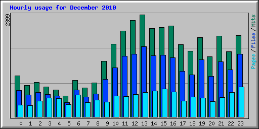 Hourly usage for December 2010